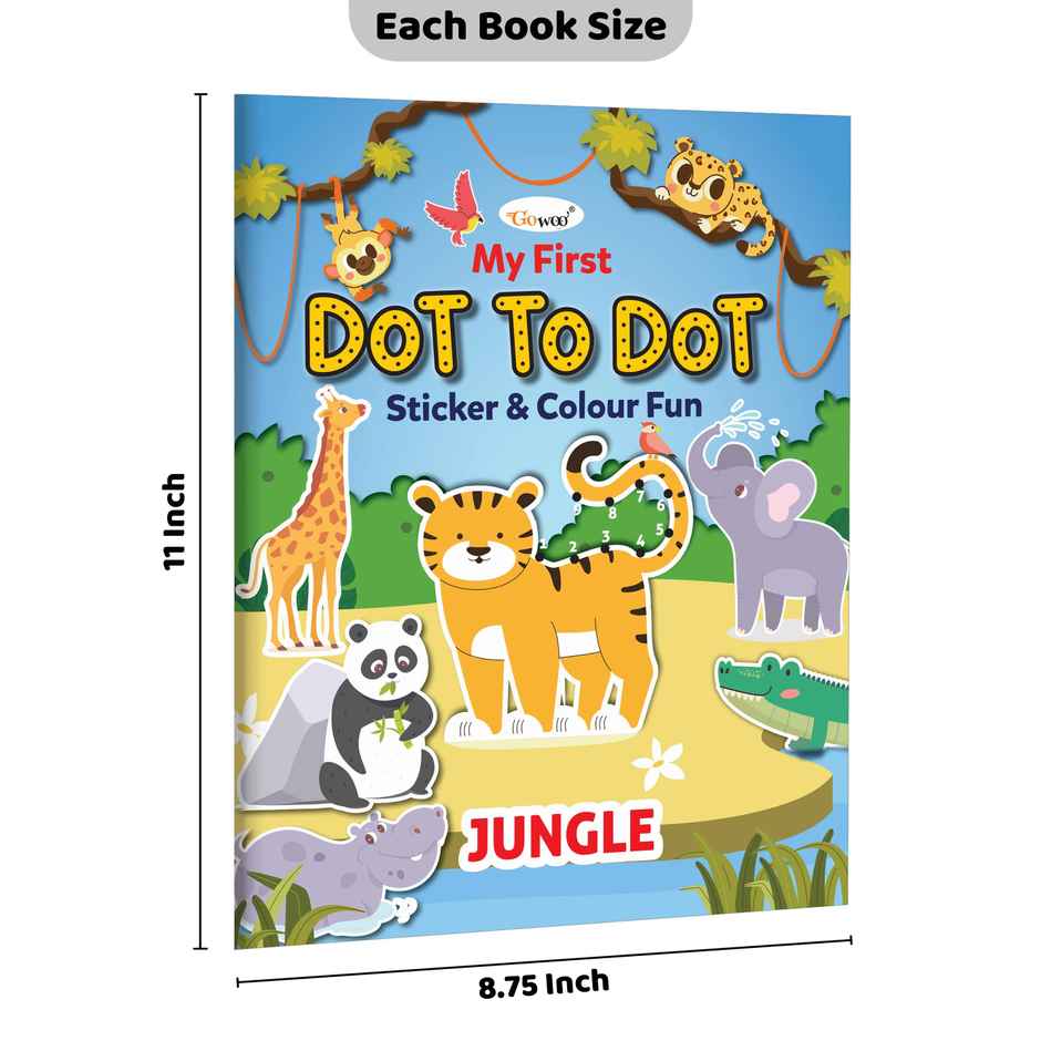 My First Dot to Dot Sticker & Colour Fun - Jungle -children's Coloring Book | Sticker and Color Fun