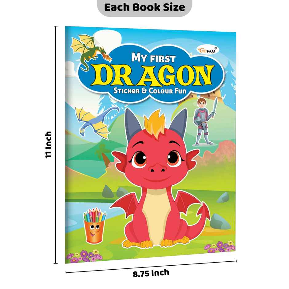 My First Dragon Sticker and Colour Fun - Kids Coloring Book | Sticker Coloring Book for Children