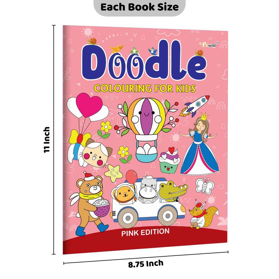 Doodle Colouring for Kids - Pink Edition - Easy Coloring Book | Coloring Book for Toddlers