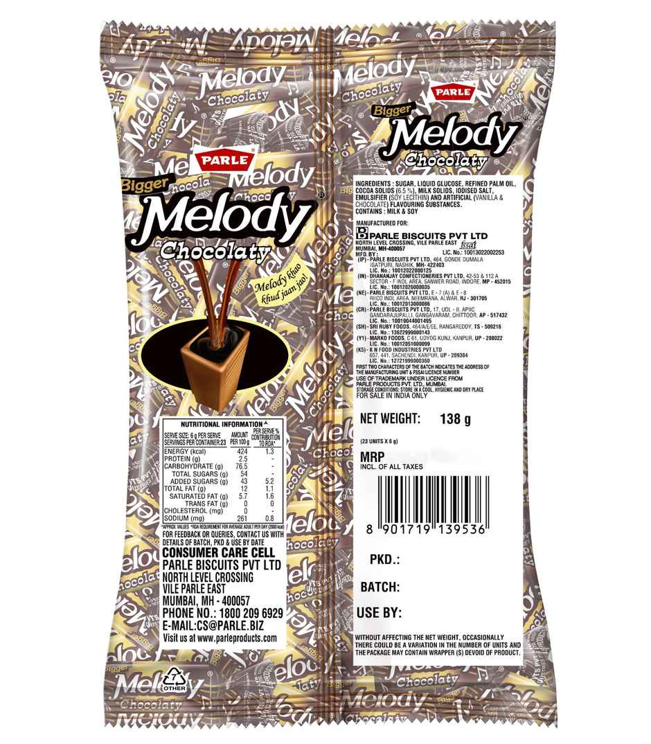 Parle Bigger Melody Choco Poly Bag