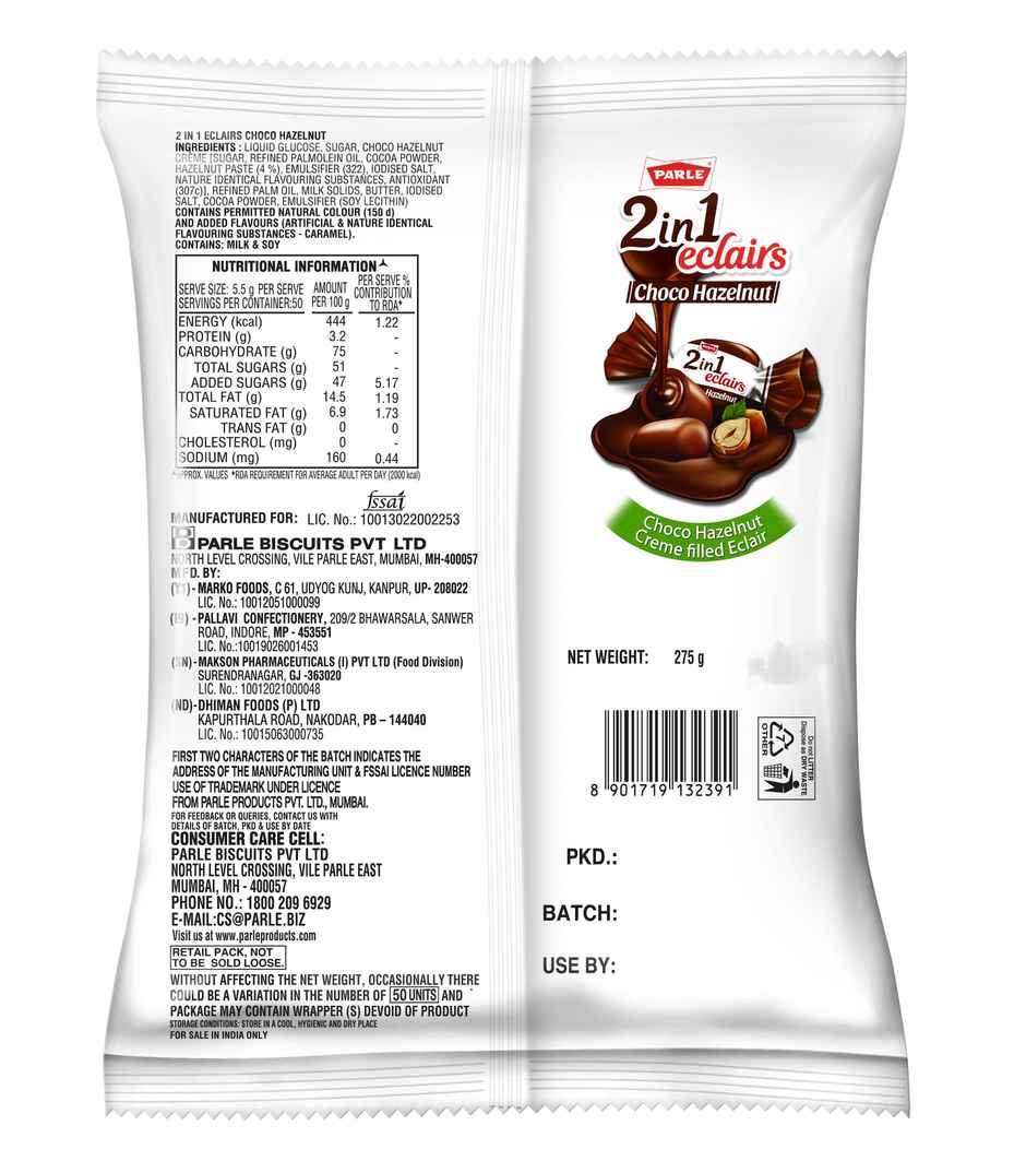 Parle Hazelnut Choco Eclairs