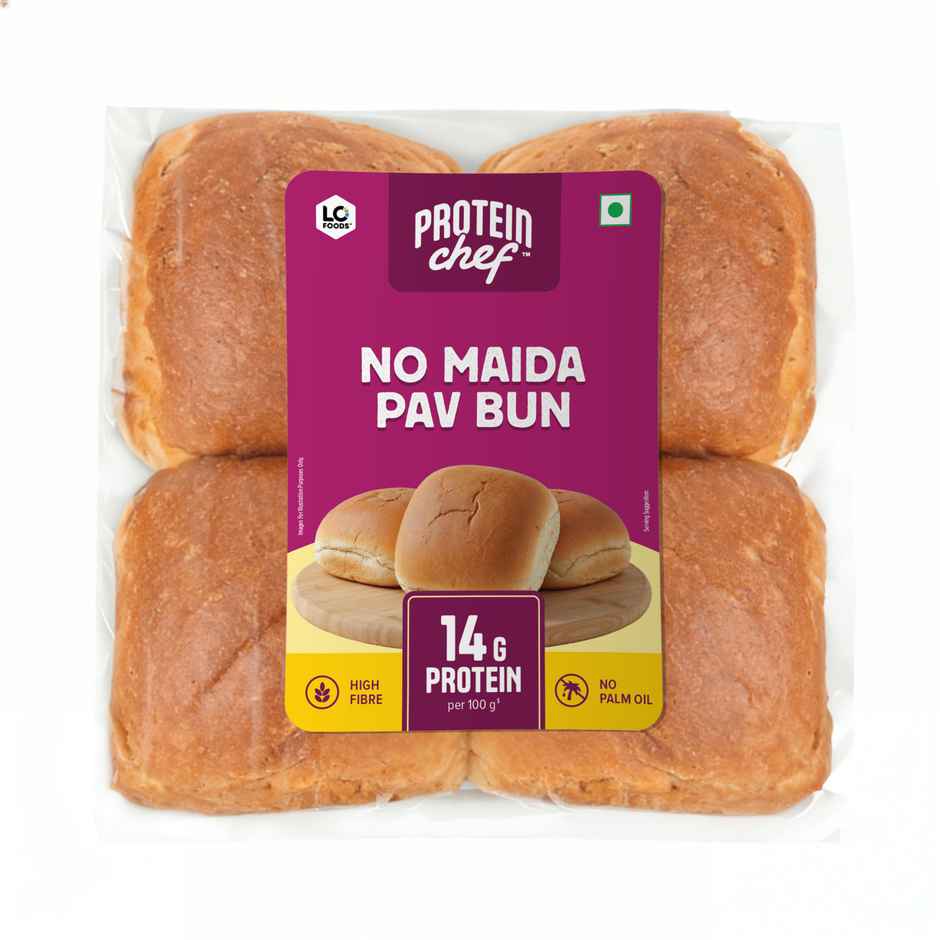 Protein Chef High Protein Pav Bun (Zero Maida, Multigrain) - Made with MP Sharbati Wheat