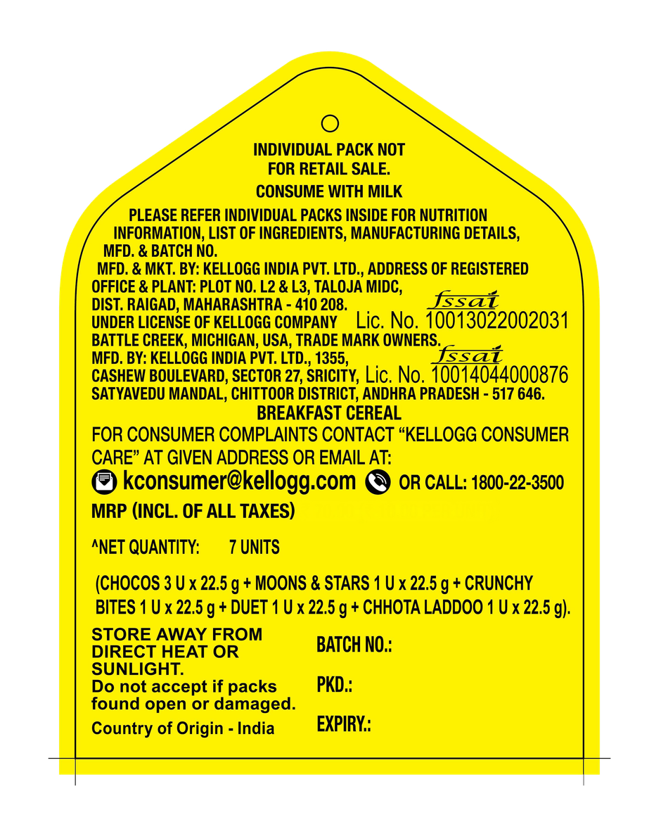 Kellogg's Chocos, Moons and Stars Duet, Crunchy Bites and Chhota Laddoo | Pack of 7