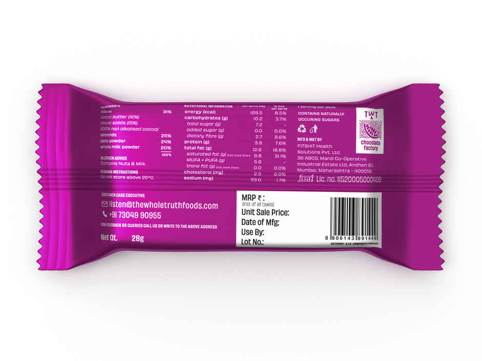 The Whole Truth Badaaaam Chocolate Bar With Almonds