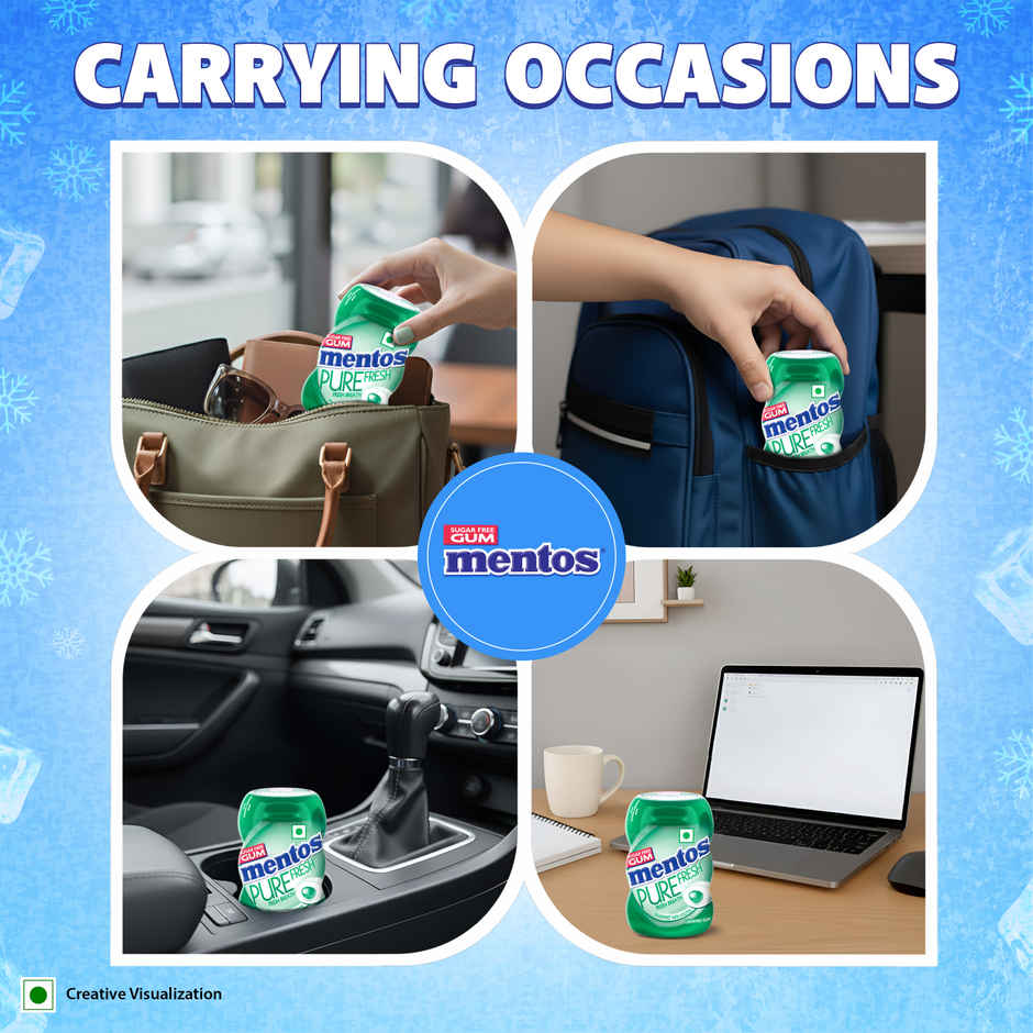 Mentos Pure Fresh Sugarfree Chewing Gum Bottle