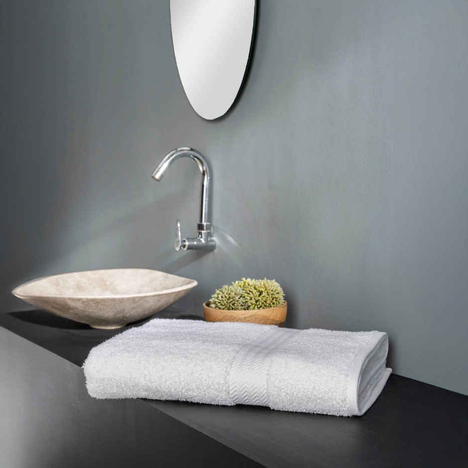 DDECOR Highly Durable Good Absorbency Cotton 500 GSM Bath Towel - White