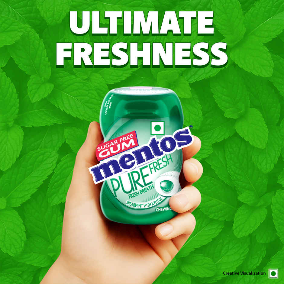 Mentos Pure Fresh Sugarfree Spearmint Chewing Gum Pocket Bottle