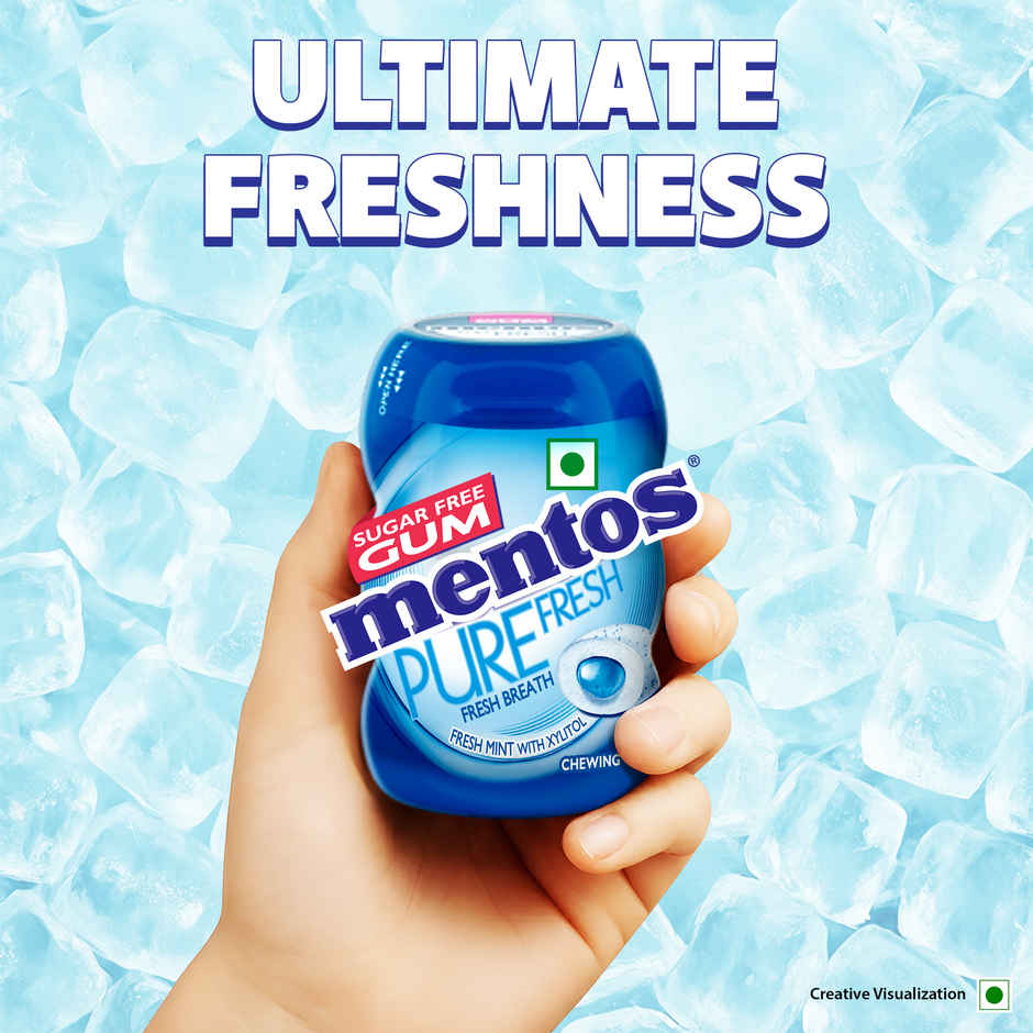 Mentos Pure Fresh Sugarfree Spearmint Chewing Gum Pocket Bottle