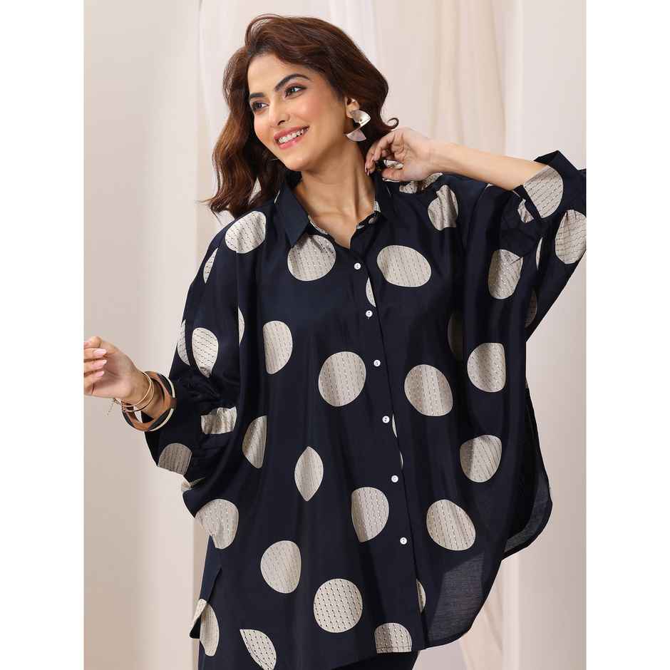 Libas Women's Printed Silk Blend Co-Ord Sets | 400235O | Blue - S