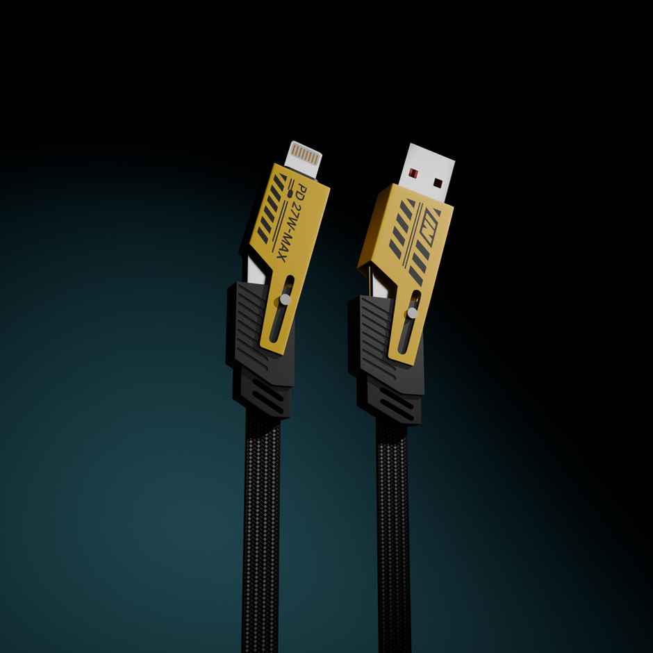 Ailkin 4 in 1 Multipurpose Cable |1M| Yellow & Black