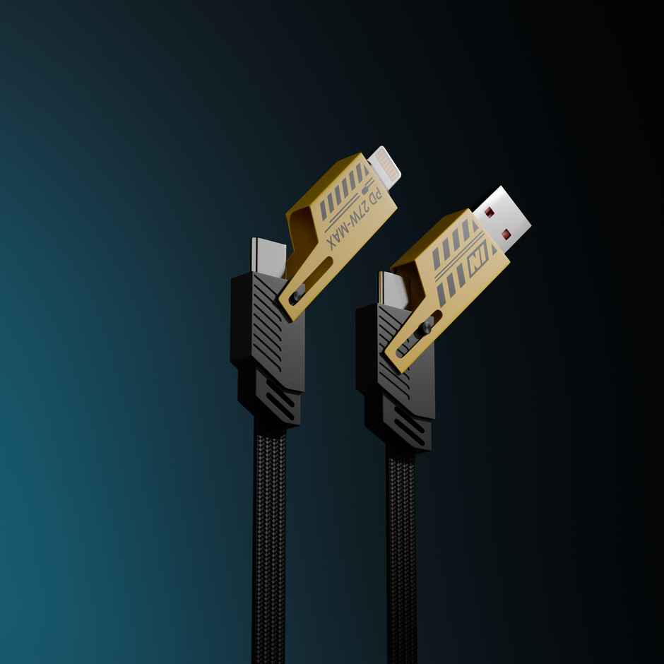 Ailkin 4 in 1 Multipurpose Cable |1M| Yellow & Black