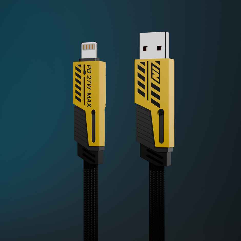 Ailkin 4 in 1 Multipurpose Cable |1M| Yellow & Black