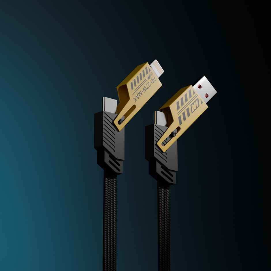Ailkin 4 in 1 Multipurpose Cable |1M| Yellow & Black