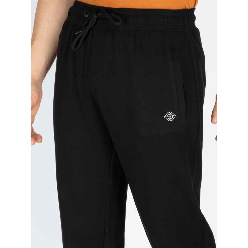 Status Quo Mens Basic Regular Fit Trackpant | Black | L