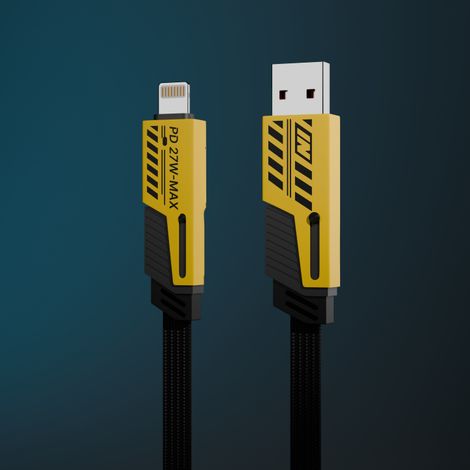 Ailkin 4 in 1 Multipurpose Cable |1M| Yellow & Black