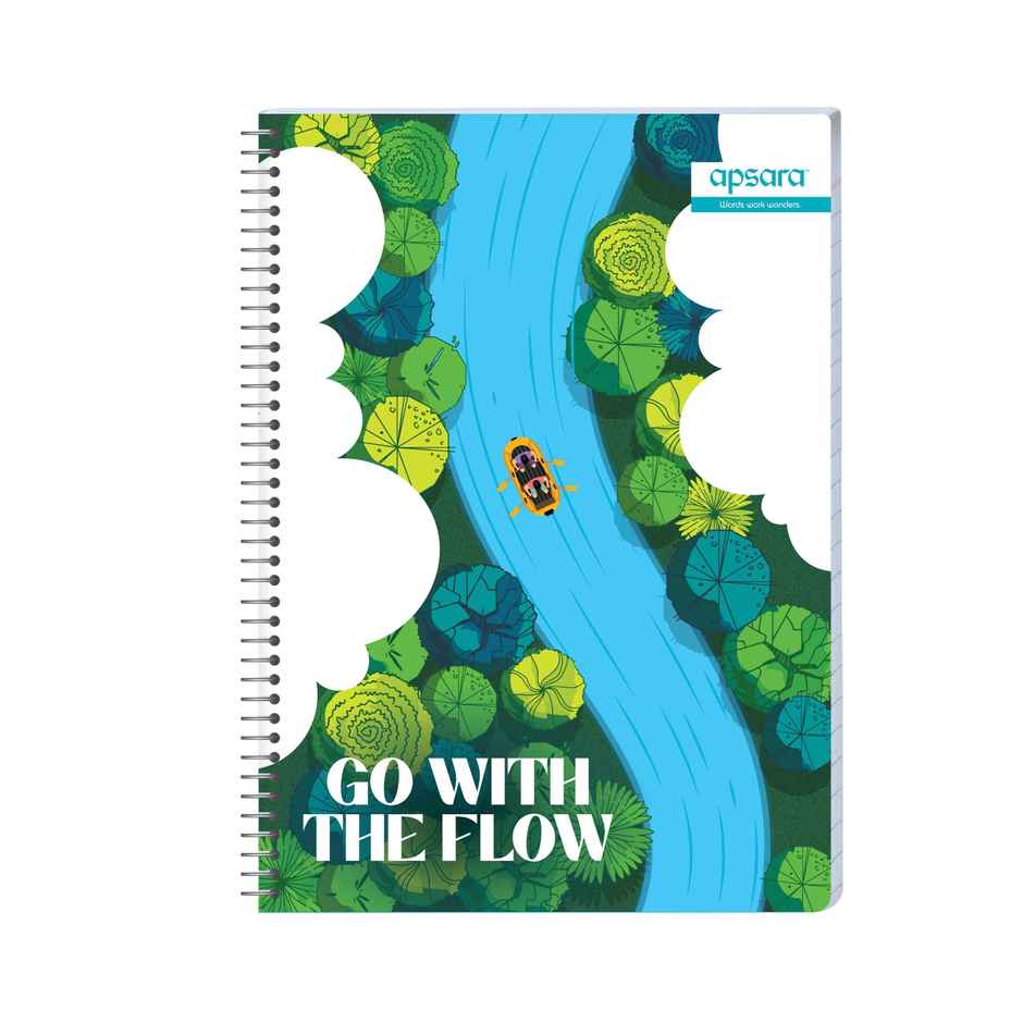 Apsara Spiral Bound 6 Subject Single Line Notebook 60gsm | 30 x 21 cm | 400 Pages | Covers May Varry