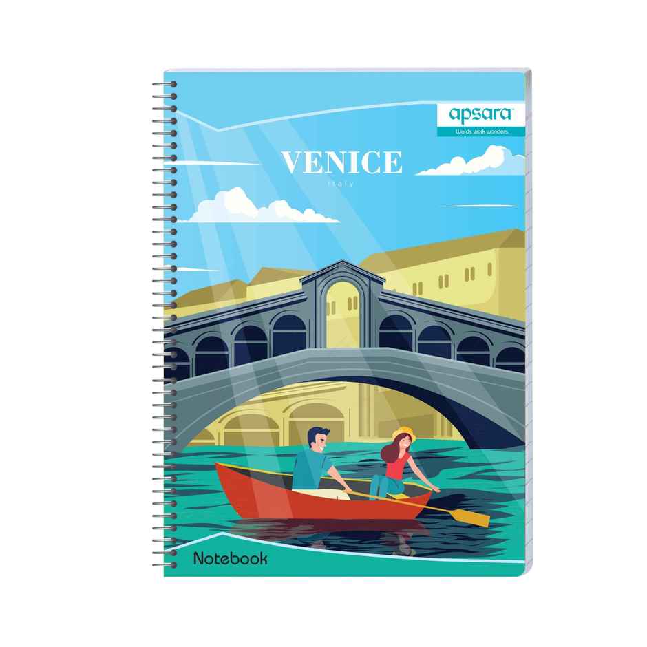 Apsara Spiral Bound 1 Subject Single Line Notebook 60gsm (140 Pages, 30 x 21 cm, Covers May Differ)