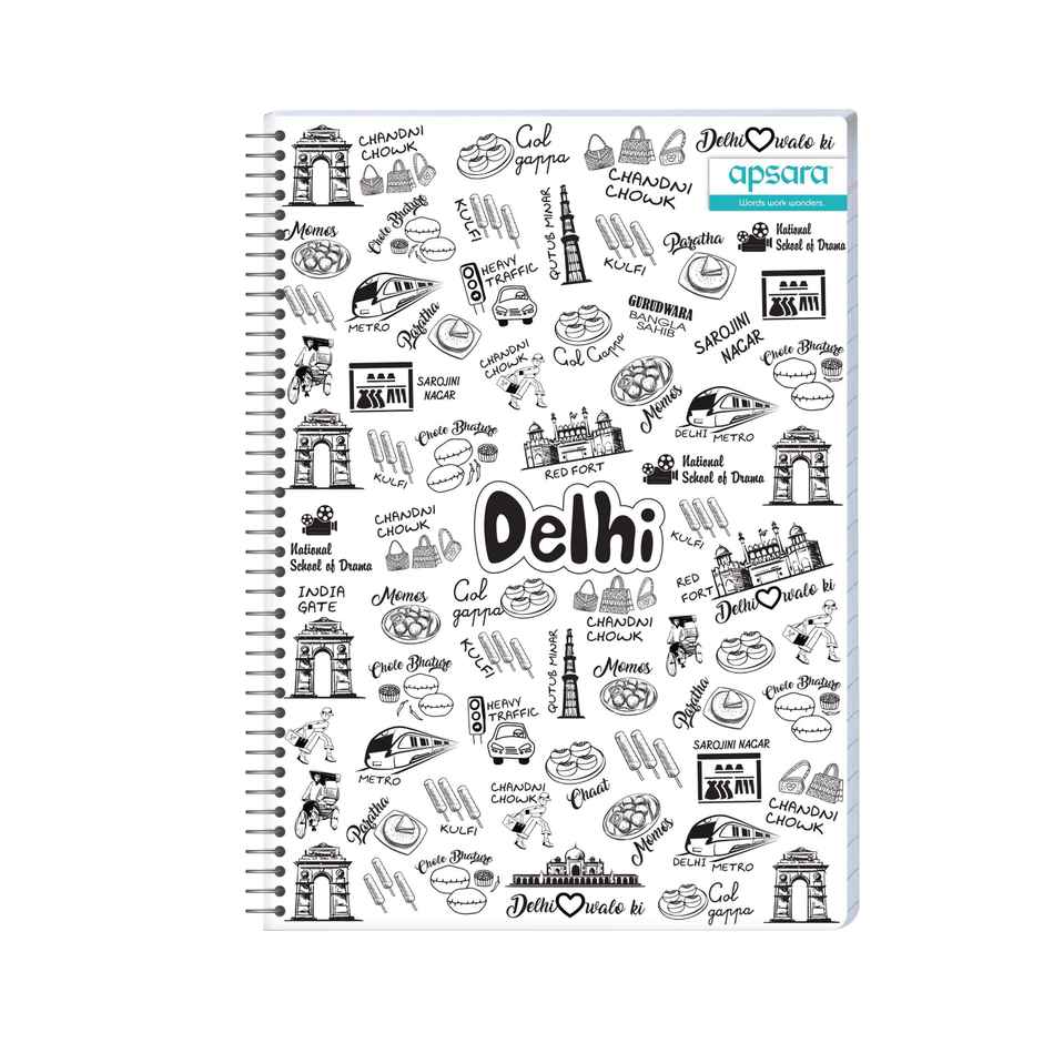 Apsara Spiral Bound 6 Subject Single Line Notebook 60gsm (27 x 20 cm, 302 Pages, Covers May Differ)