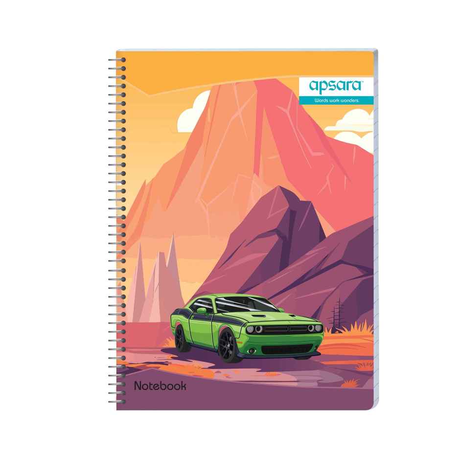 Apsara Spiral Bound 1 Subject Single Line Notebook 60gsm | 24 x 18 cm | 200 Pages | Covers May Varry