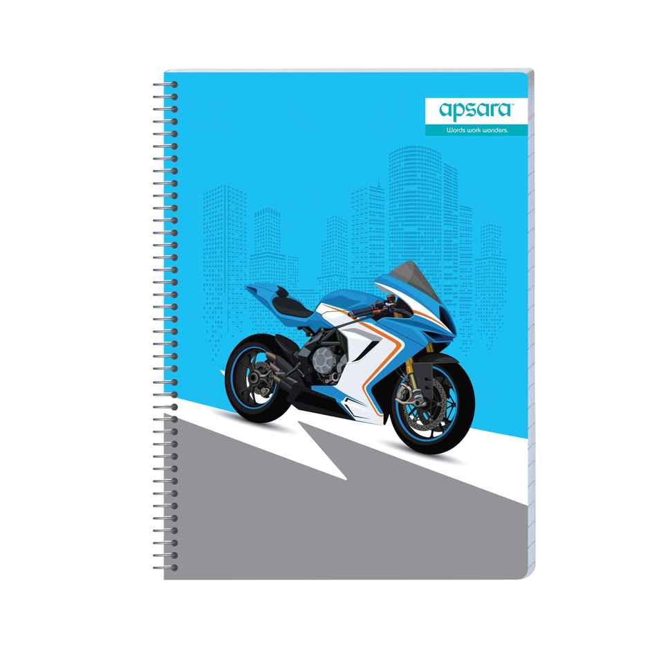 Apsara Spiral Bound 5 Subject Unruled Notebook 60gsm | 24 x 18 cm | 252 Pages | Covers May Differ