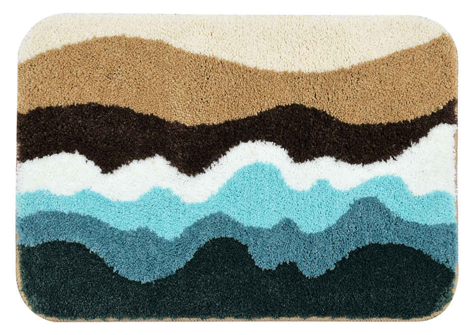Saral Home Wave Super Soft Microfibre Door Mat 38x60 cm Anti Skid
