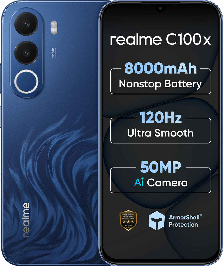 Realme C100x RMX5366 Smartphone | 4 GB RAM | 64 GB Storage | Deep Blue Tides