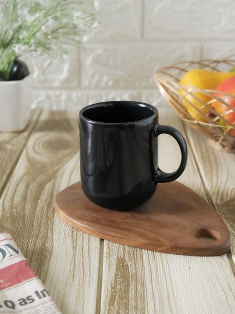Femora Ceramic Black Coffee Mug 320 ml | Espresso Coffee Mug