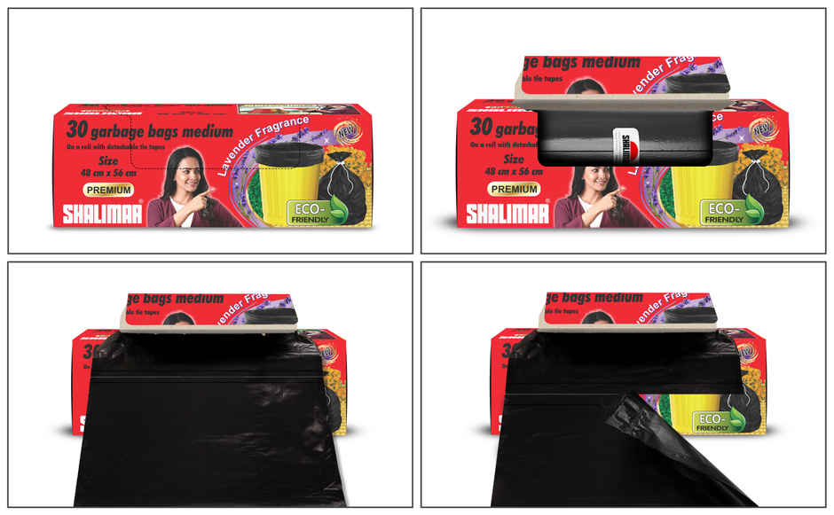 Shalimar Medium Garbage Bags 19 x 21 inch | 120 Bags (30 Bags x 4 Rolls) | Black