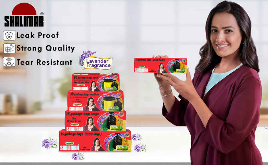 Shalimar Medium Garbage Bags 19 x 21 inch | 120 Bags (30 Bags x 4 Rolls) | Green