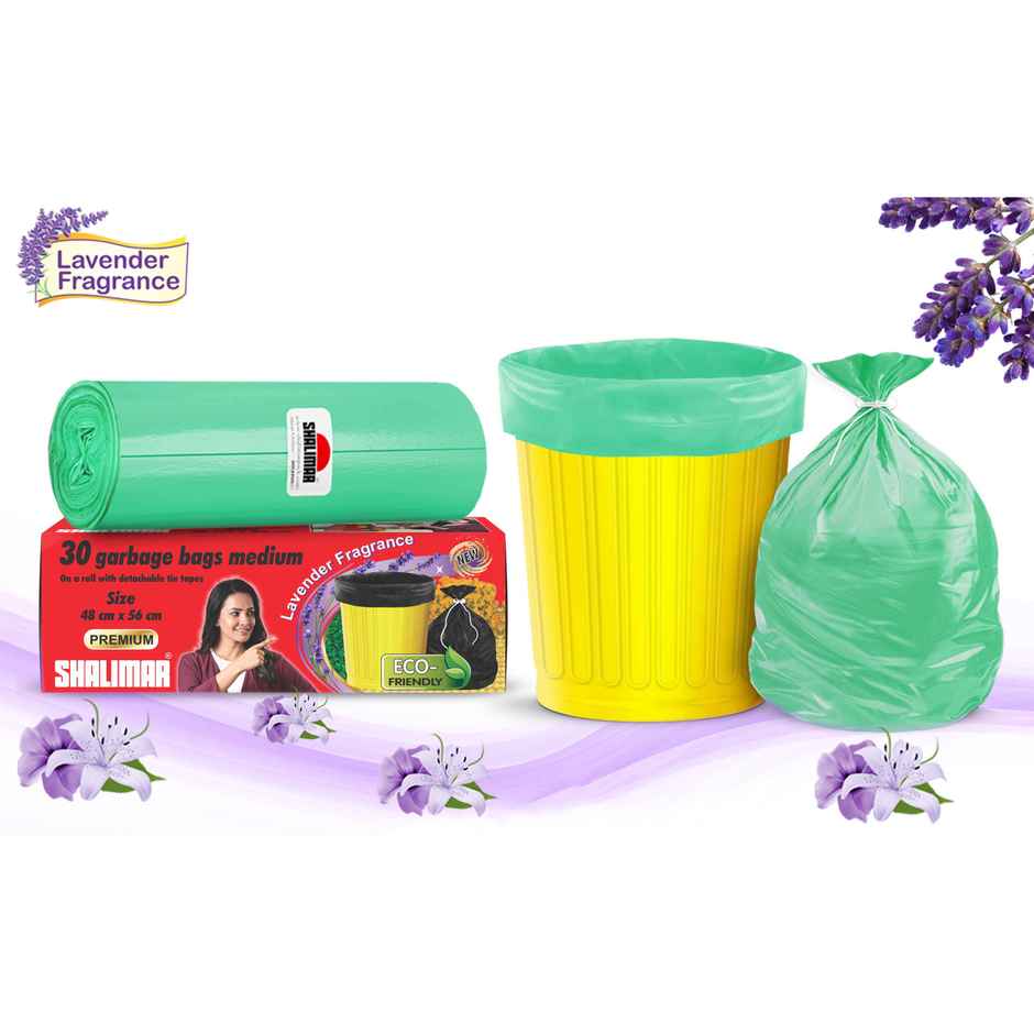 Shalimar Small Garbage Bags 17 x 19 Inches | 4 Pack ( 120 pcs ) - Green