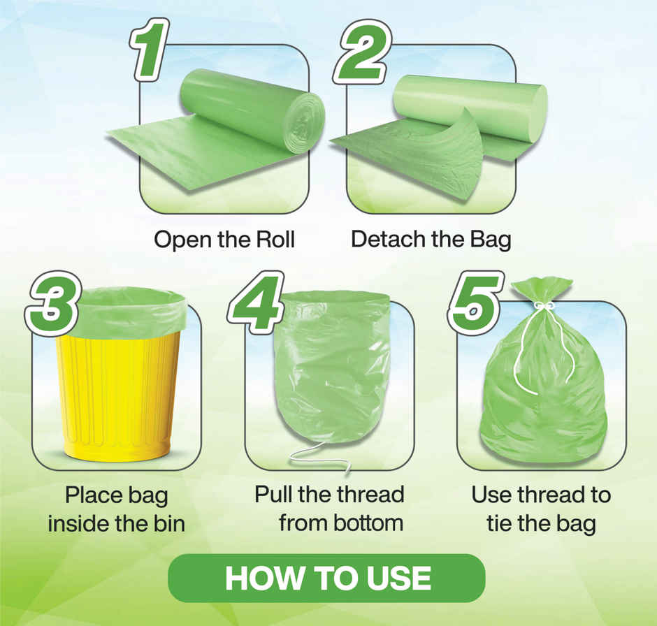 Shalimar Large Garbage Bags 24 x 32 Inches | 60 Bags (15 Bags x 4 Rolls) - Green