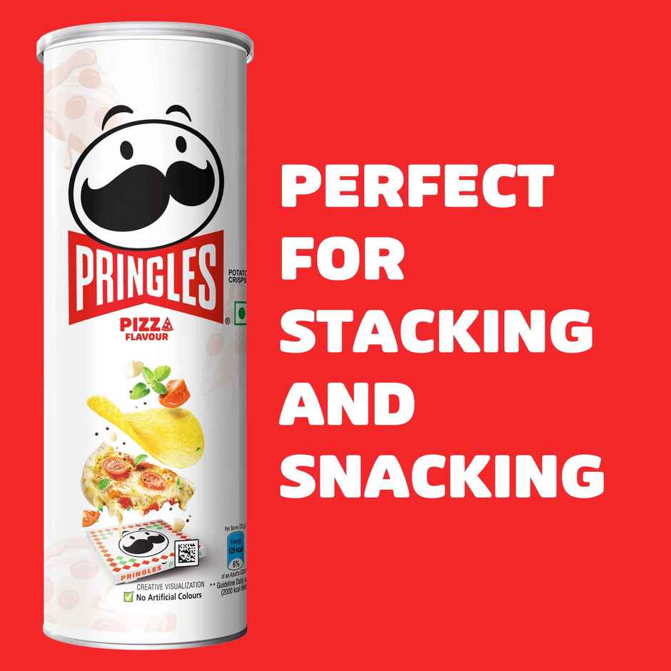 Pringles Potato Chips Pizza Flavour | Savoury & Crispy