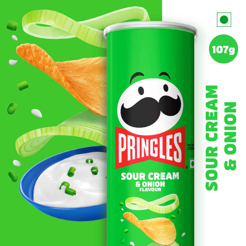 Pringles Potato Chips Sour Cream & Onion Flavour |Crispy Snack