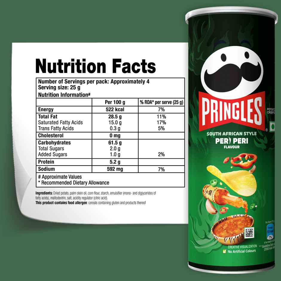 Pringles Potato Chips Peri Peri Flavour |Crispy Snack Combo  