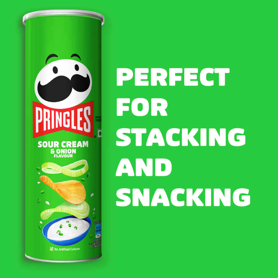 Pringles Potato Chips Sour Cream & Onion Flavour |Crispy Snack