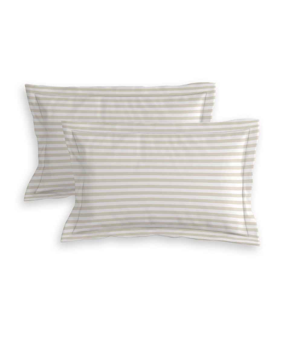 Homeharmony Double Plain Beige Lining Bedsheet | With 2 Pillow Covers | Beige | 87 x 98 in