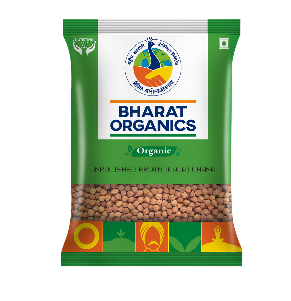 Bharat Organics Unpolished Brown Chana