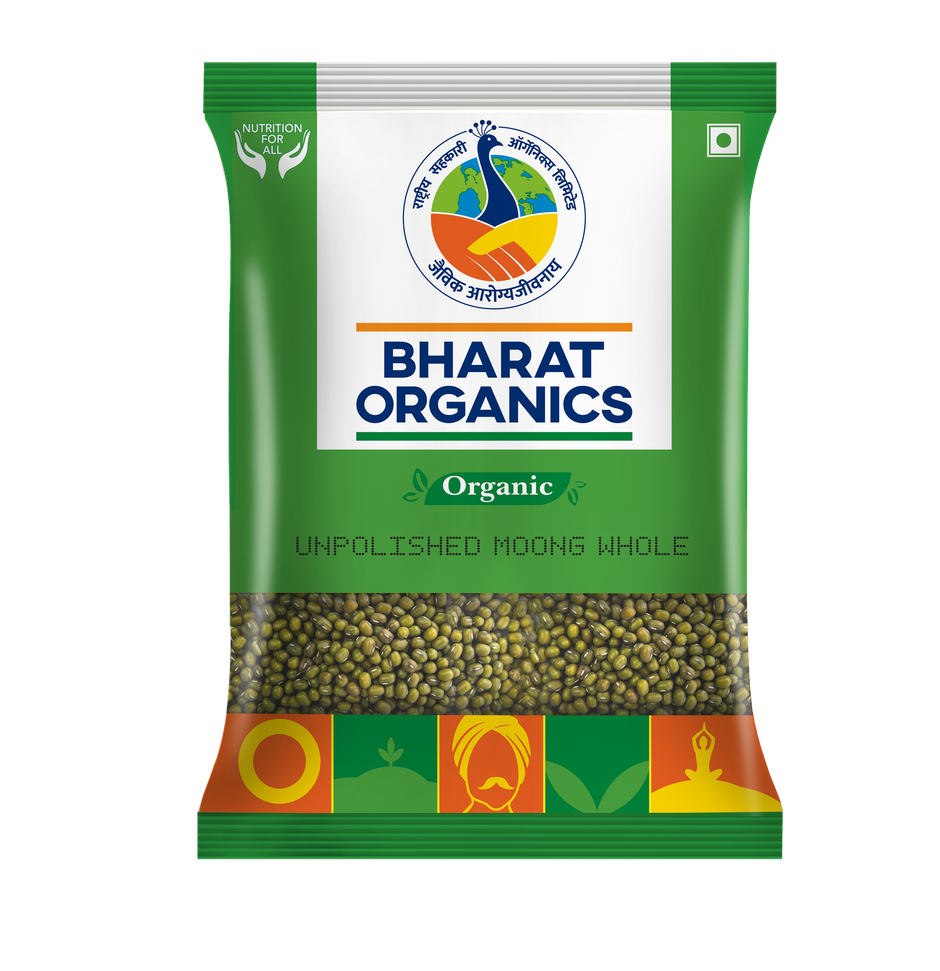 Bharat Organics Unpolished Moong Whole