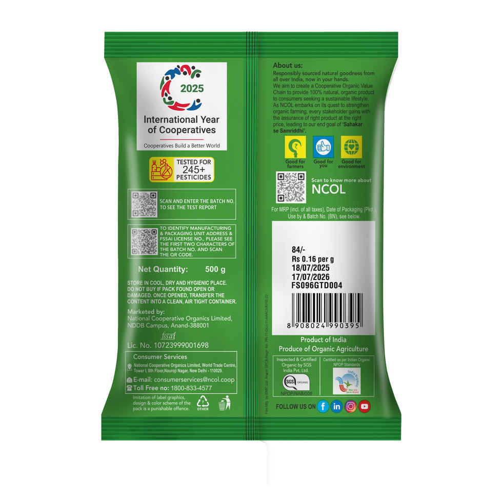 Bharat Organics Unpolished Chana Dal