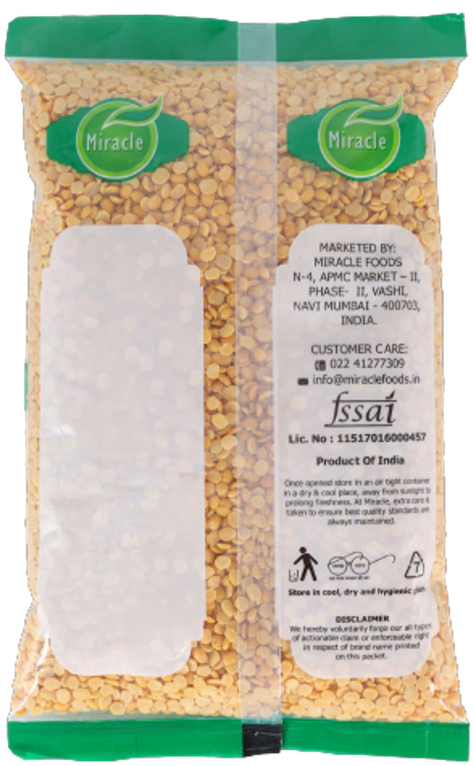 Miracle Regular Toor/Arhar Dal | Pouch