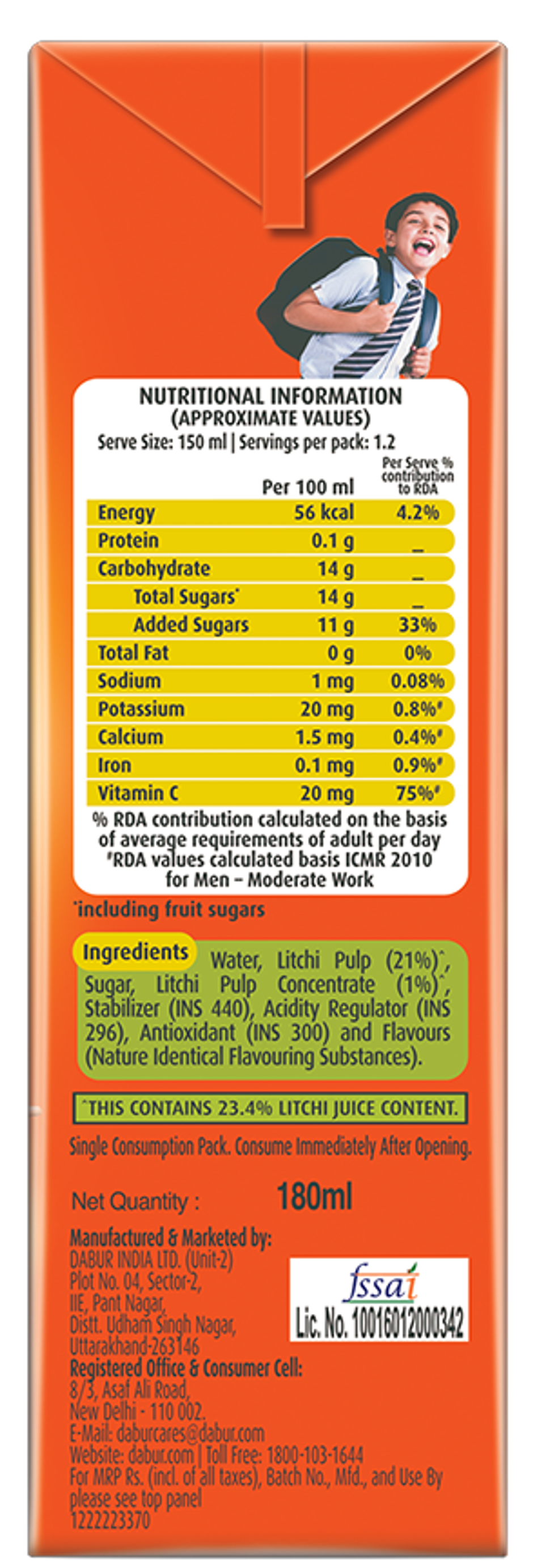Dabur Real Litchi Fruit Juice Combo