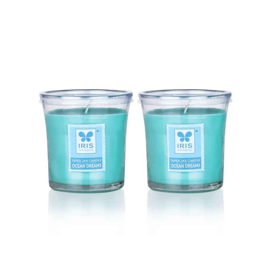 Ocean Dream Taper Jar Scented Candles | Pack of 2 | Home Decor | IRIS