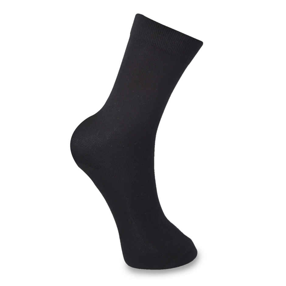 Englo Men's Solid Cotton Men's Socks | Black - Free Size