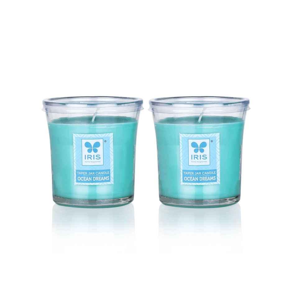 Ocean Dream Taper Jar Scented Candles | Pack of 2 | Home Decor | IRIS