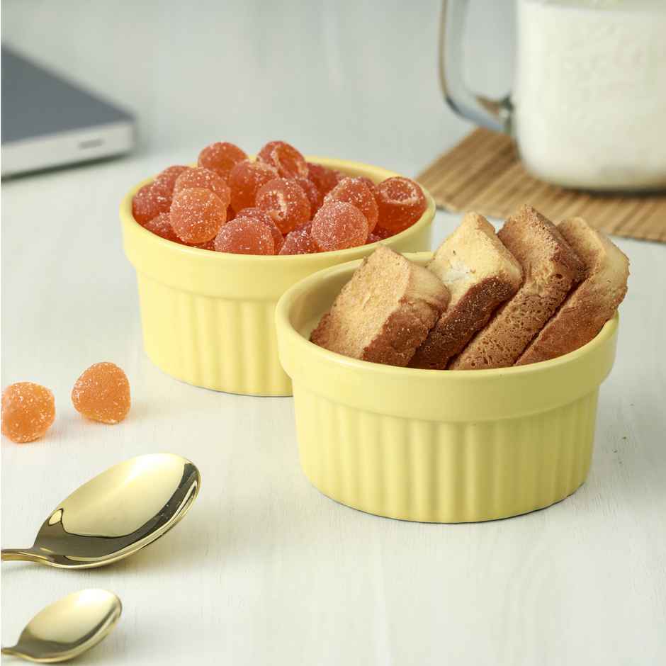 Urban Chef Ramekin Ceramic Bowl - Sea Yellow 2 Pcs | Set of 2 - 225 Each