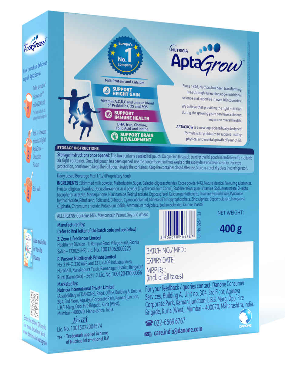 Aptagrow Health And Nutrition Drink Powder For Kid’s Growth Chocolate