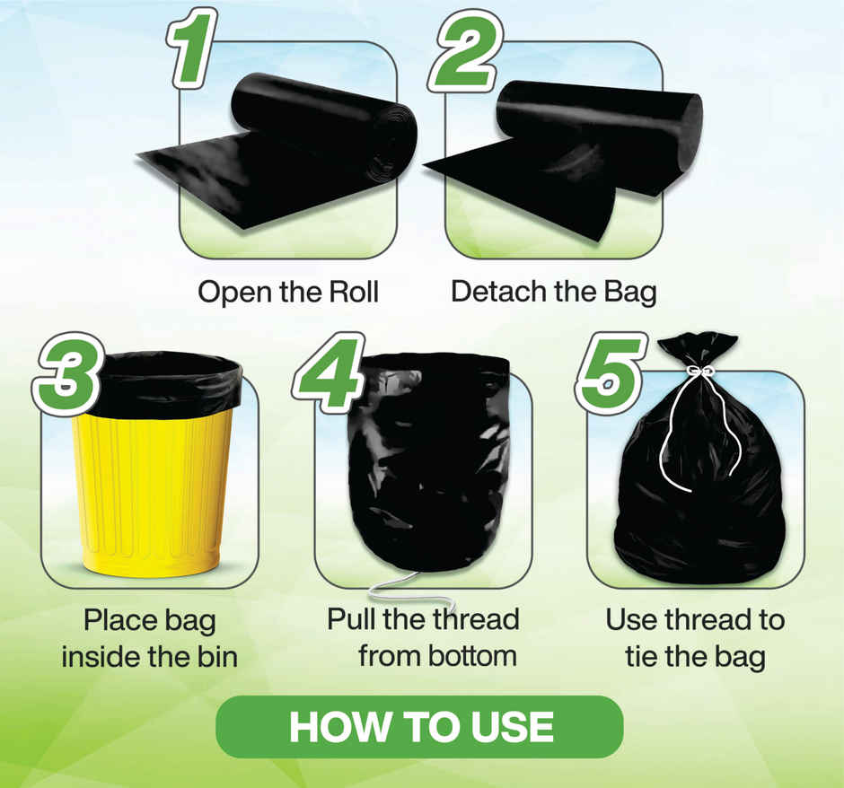 Shalimar Medium Garbage Bags 19 x 21 inch | 120 Bags (30 Bags x 4 Rolls) | Black