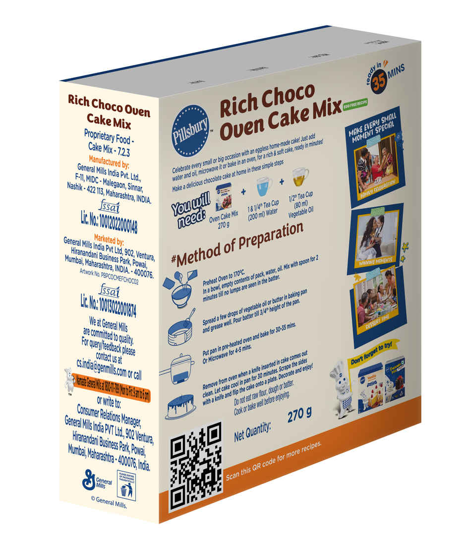 Pillsbury Rich Choco Oven Cake Mix Egg Free | Baking Essential | Combo