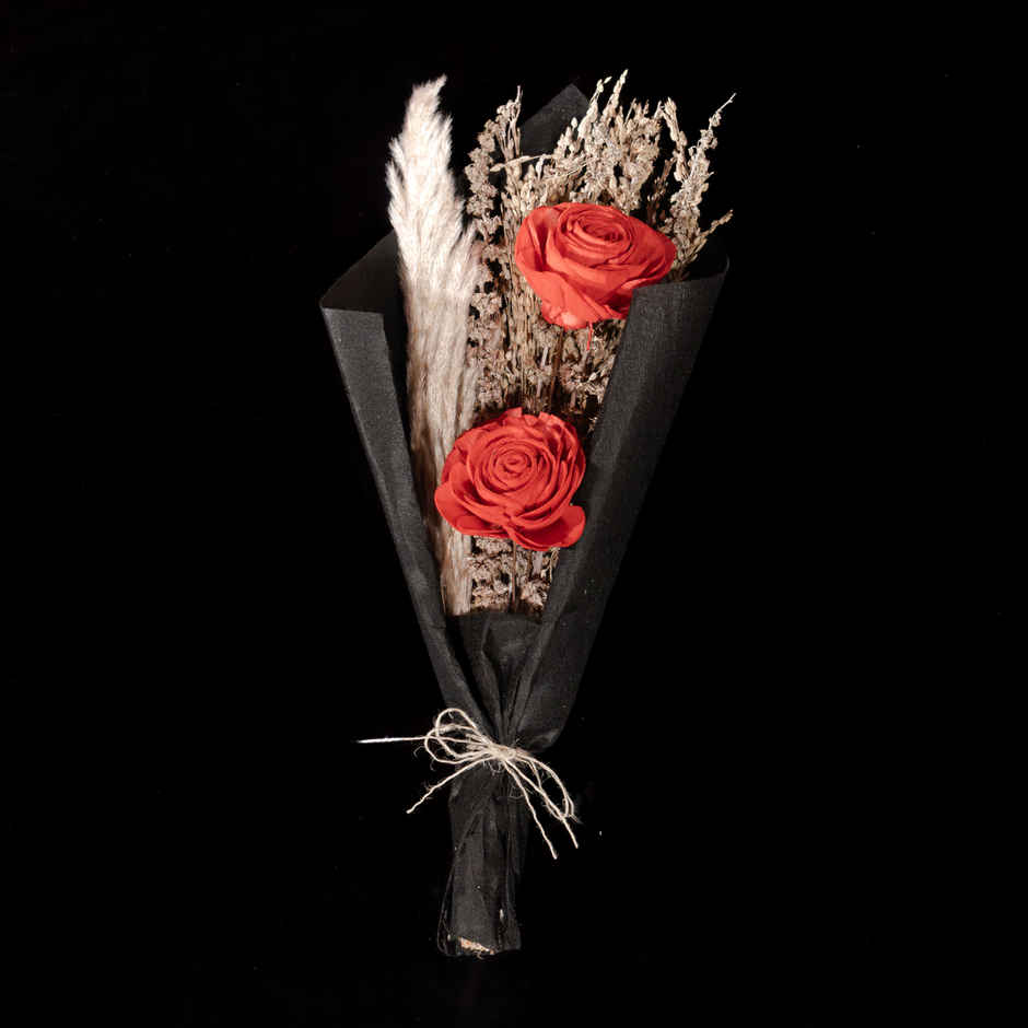 Forever Love Red Rose Dried Flower Bouquet | Ideal for Gifting | Poshh