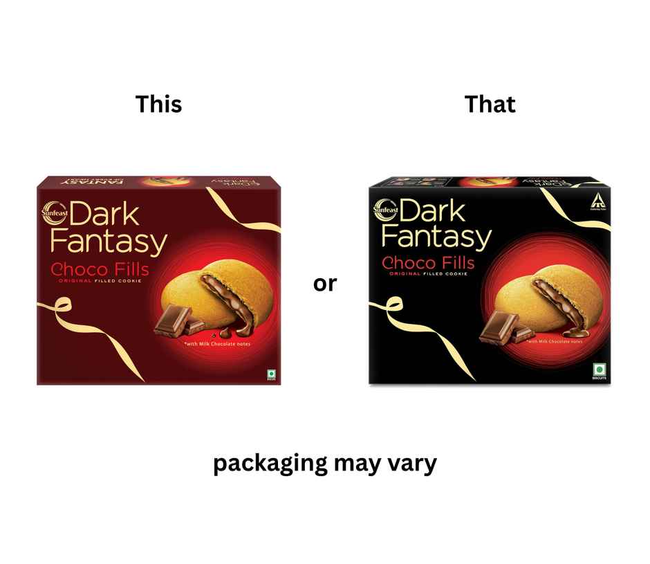 Sunfeast Dark Fantasy Choco Fills, Original Filled Cookies with Choco Crème